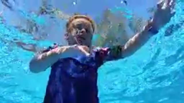 CABO BAJA CALIFORNIA SUR MEXICO-2019: Child Swimming Underwater In Pool
