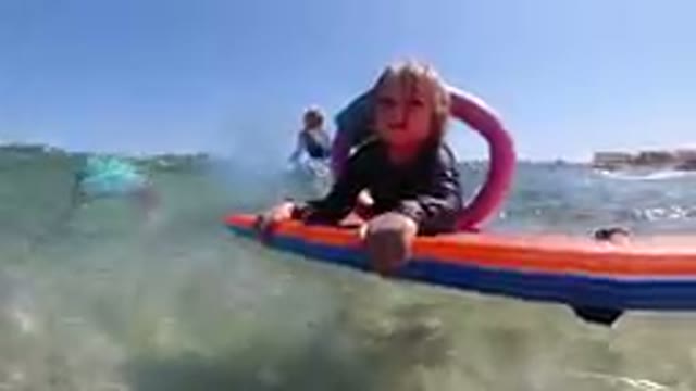 LOS CABOS, MEXICO-2019: Little Cute Girl Floating on the Sea