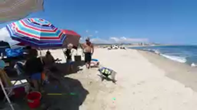 Los Cabos, Mexico-2019: Family Playing Fetch with their Dog