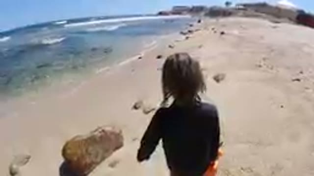 Los Cabos, Mexico-2019: Little Girl Explores Big Rocks