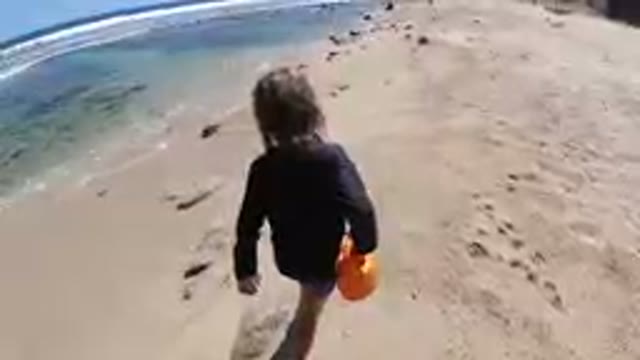 LOS CABOS, MEXICO-2019: Little Girl Walking Alone on the Seashore