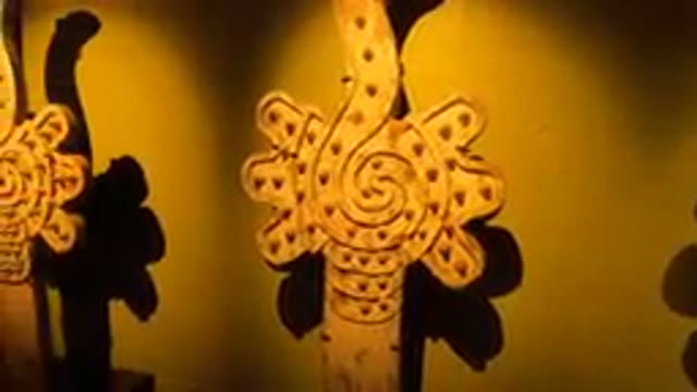 MEXICO CITY MEXICO- Aug. 30, 2023: Two Wooden Carvings On Display In A Museum