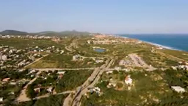 PUERTO LOS CABOS BCS MEXICO-2023: Aerial Beach And City With Lake