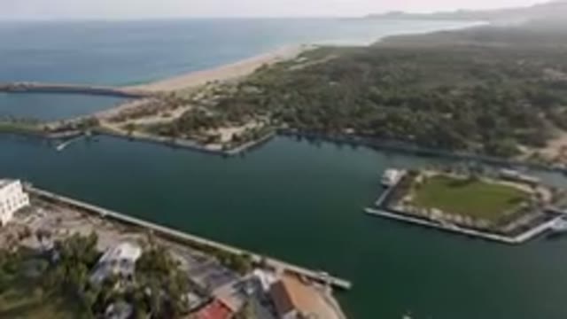 PUERTO LOS CABOS BCS MEXICO-2023: Aerial Marina With A Beach And A Body Of Water