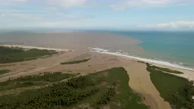 SAN JOSE DEL CABO BCS MEXICO-2023: Aerial Beach With River Running Through It