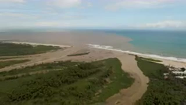 SAN JOSE DEL CABO BCS MEXICO-2023: Aerial Beach And River Running Through It