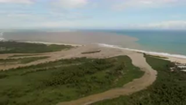 SAN JOSE DEL CABO BCS MEXICO-2023: Aerial Beach And A River Running Through It