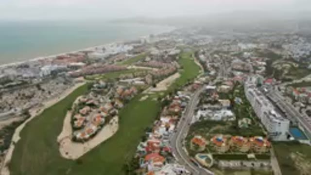 SAN JOSE DEL CABO BCS MEXICO-2023: Aerial City With A Golf Course And A Beach