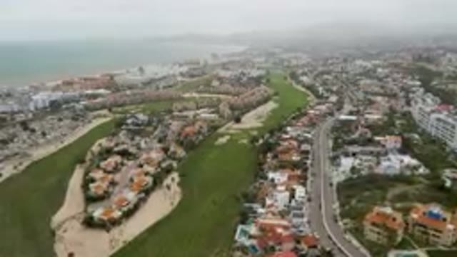 SAN JOSE DEL CABO BCS MEXICO-2023: Aerial Golf Course And Beach Scenery