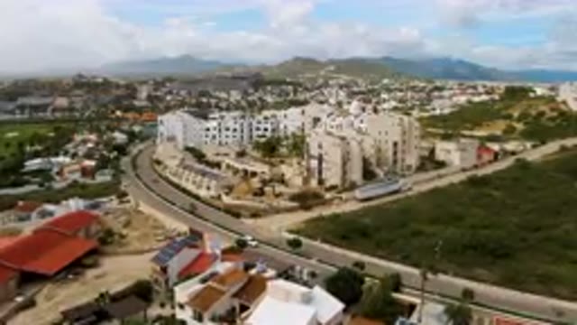 SAN JOSE DEL CABO BCS MEXICO-2023: Aerial View of City with Highway and Residential Areas