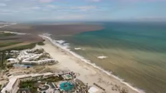 SAN JOSE DEL CABO BCS MEXICO-2023: Aerial Beach With A Hotel And A Resort