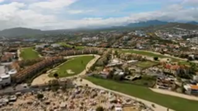 SAN JOSE DEL CABO BCS MEXICO-2023: Aerial Golf Course With Lush Fairways And Desert Scenery