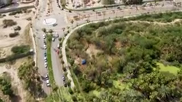 SAN JOSE DEL CABO BCS MEXICO-2023: Aerial Highway With A Lot Of Traffic And