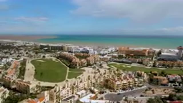 SAN JOSE DEL CABO BCS MEXICO-2023: Aerial City With A Beach And A Golf Course