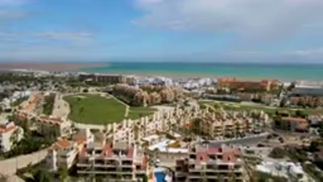 SAN JOSE DEL CABO BCS MEXICO-2023: Aerial Beach Resort With A Pool And A Golf Course