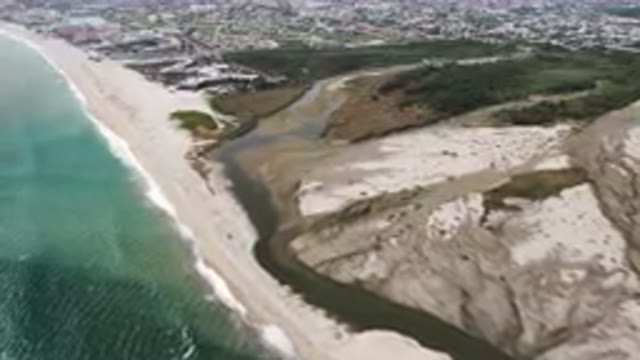 SAN JOSE DEL CABO BCS MEXICO-2023: Aerial Beach And River In The Middle Of The