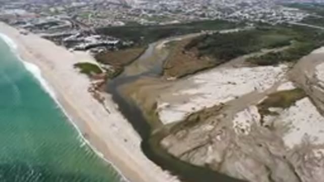 SAN JOSE DEL CABO BCS MEXICO-2023: Aerial Beach And River Running Through It