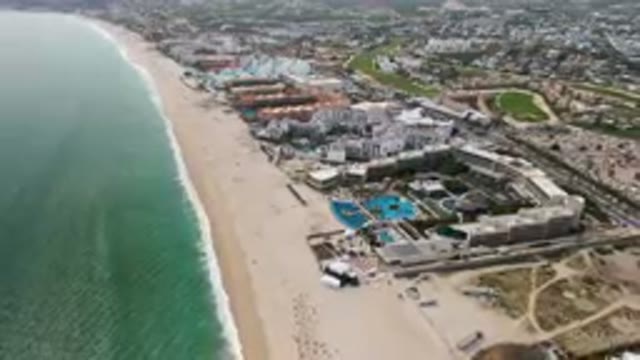 SAN JOSE DEL CABO BCS MEXICO-2023: Aerial Beach Resort With A Pool And A Hotel