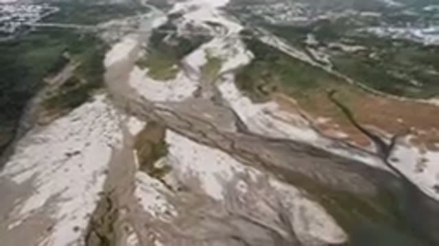 SAN JOSE DEL CABO BCS MEXICO-2023: Aerial River Running Through A Valley With A