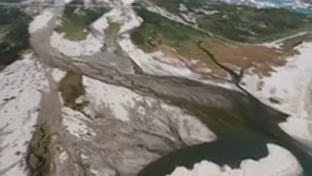 SAN JOSE DEL CABO BCS MEXICO-2023: Aerial River Flowing Through A Canyon Next To