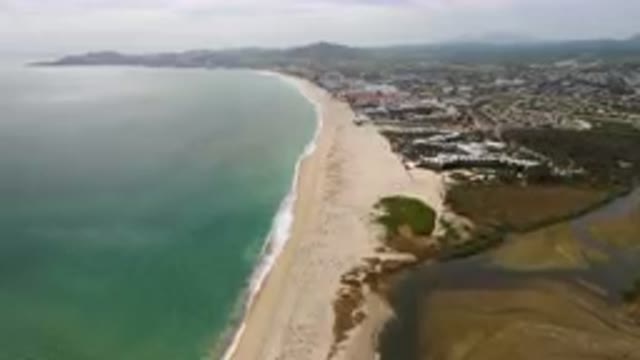 SAN JOSE DEL CABO BCS MEXICO-2023: Aerial Beach And City With A Body Of Water