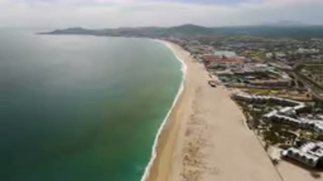 SAN JOSE DEL CABO BCS MEXICO-2023: Aerial Beach And City With A Long Stretch