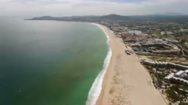 SAN JOSE DEL CABO BCS MEXICO-2023: Aerial Beach And Ocean With A City In The