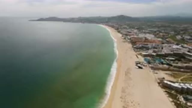 SAN JOSE DEL CABO BCS MEXICO-2023: Aerial Beach With A Long Stretch Of Water