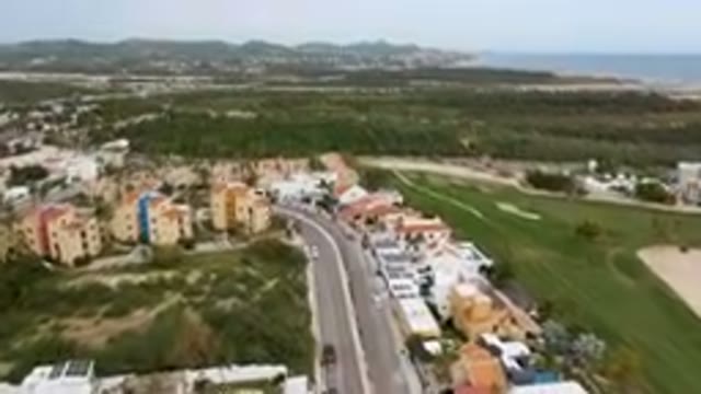 SAN JOSE DEL CABO BCS MEXICO-2023: Aerial City With A Golf Course And A Beach