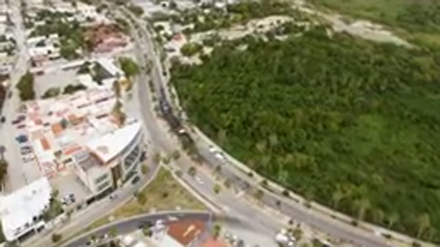 SAN JOSE DEL CABO BCS MEXICO-2023: Aerial City With Highway And Bus