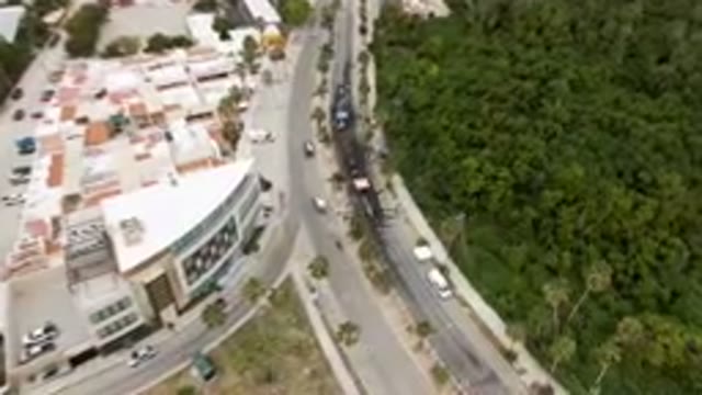 SAN JOSE DEL CABO BCS MEXICO-2023: Aerial City Street With A Lot Of Trees