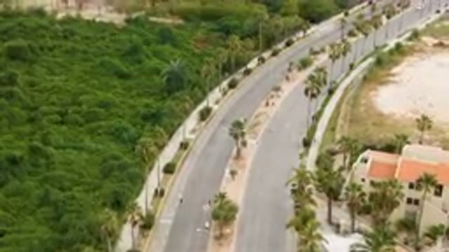 SAN JOSE DEL CABO BCS MEXICO-2023: Aerial Road With A Long Line Of Trees And