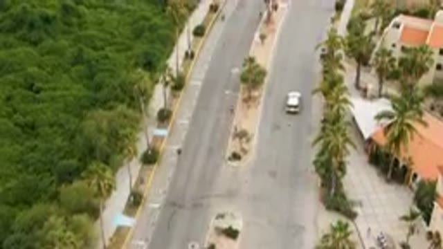 SAN JOSE DEL CABO BCS MEXICO-2023: Aerial View of a Quiet Neighborhood Street