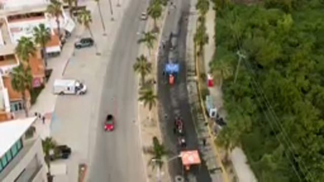 SAN JOSE DEL CABO BCS MEXICO-2023: Marathon Runners on City Street