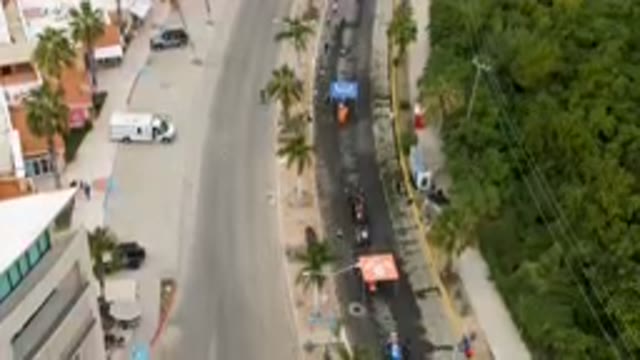 SAN JOSE DEL CABO BCS MEXICO-2023: Aerial View of Marathon Water Stations