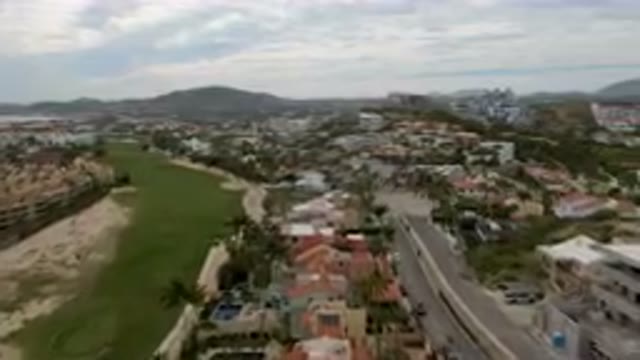 SAN JOSE DEL CABO BCS MEXICO-2023: Aerial City With A Golf Course And A Beach