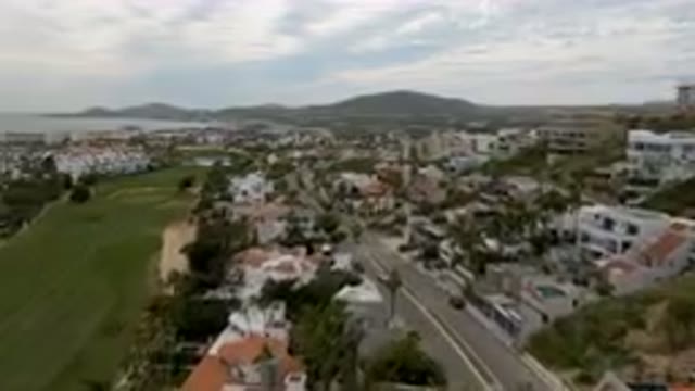 SAN JOSE DEL CABO BCS MEXICO-2023: Aerial View of a Golf Course and Surrounding Landscape