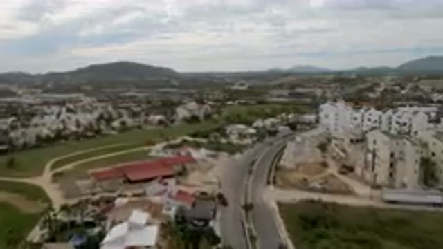 SAN JOSE DEL CABO BCS MEXICO-2023: Aerial View of Road and Golf Course