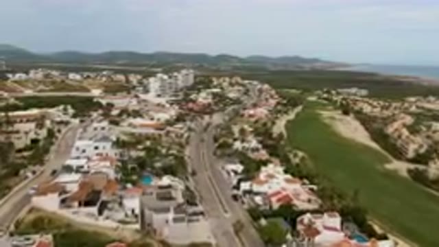 SAN JOSE DEL CABO BCS MEXICO-2023: Aerial View of Golf Course and Cityscape