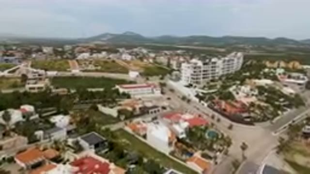 SAN JOSE DEL CABO BCS MEXICO-2023: Aerial City With A Lot Of Houses And Trees