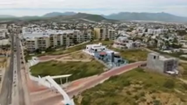 SAN JOSE DEL CABO BCS MEXICO-2023: Aerial Residential Area With A Road And A