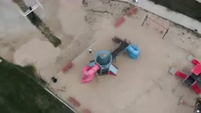 SAN JOSE DEL CABO BCS MEXICO-2023: Aerial View of Playground With Slide