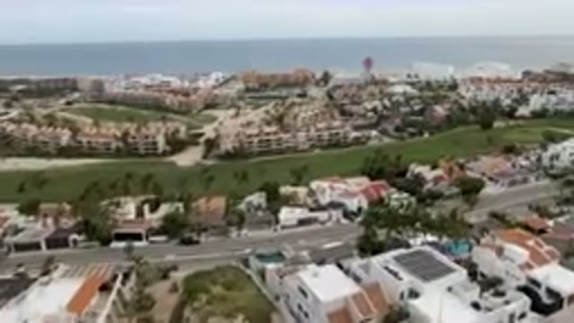 SAN JOSE DEL CABO BCS MEXICO-2023: Aerial City With A Golf Course And A Beach