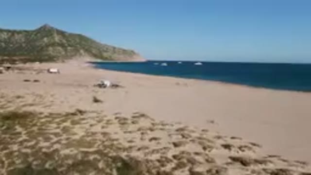 LOS FRAILES BCS MEXICO-2023: Many Boats On The Water Near A Sandy Beach