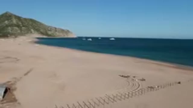LOS FRAILES BCS MEXICO-2023: Many Boats On The Water Near A Beach