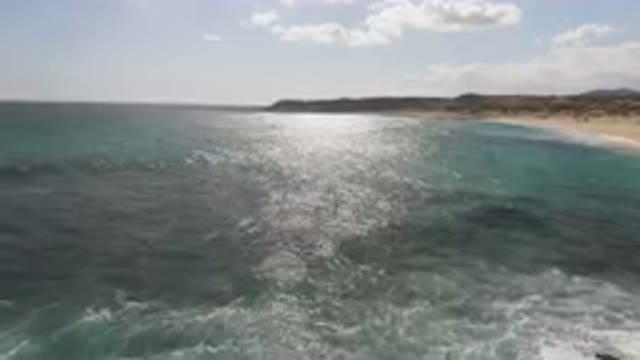 SHIPWRECKS BEACH LOS CABOS BCS MEXICO-2023: Aerial View of Beach and Calm Ocean Waters