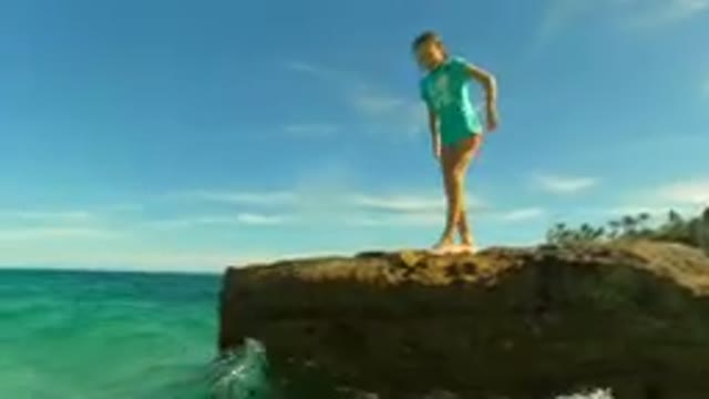 PALMILLA BCS MEXICO-2023: Girl Standing on Rock Ready to Jump