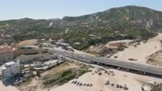 COSTA AZUL LOS CABOS BCS MEXICO-2023: Aerial Highway With A Bridge And A River