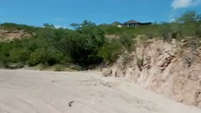 CABO PULMO BCS MEXICO-2023: Driving Down Dirt Road Slowly