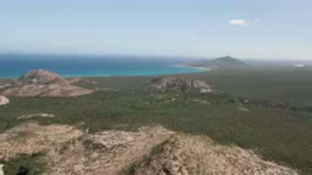 CABO PULMO BCS MEXICO-2023: Aerial View of Large Body of Water from High Altitude